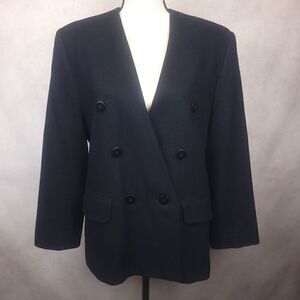Vintage John Meyer of Norwich Black Wool Blazer Size 10